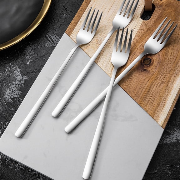 Toyvian 3-Piece Stainless Steel Dessert Fork Set with Ergonomic Comfortable Grip for Home, Party, and Everyday Use