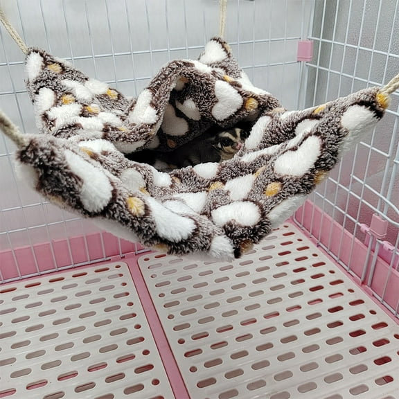 Toyvian Comfortable Coffee Hanging Hammock Bed for Small Pets Hamsters Guinea Pigs Ferrets and Rats