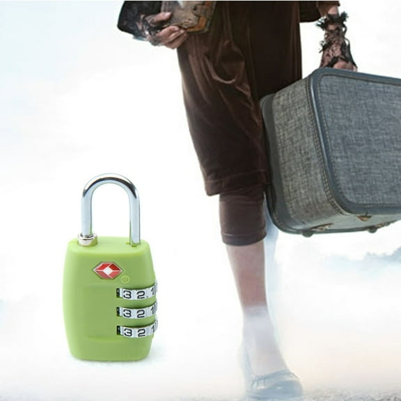 Toyvian Resettable Tsa Approved Green Combination Luggage Padlock Zinc Alloy for Suitcase and Backpack