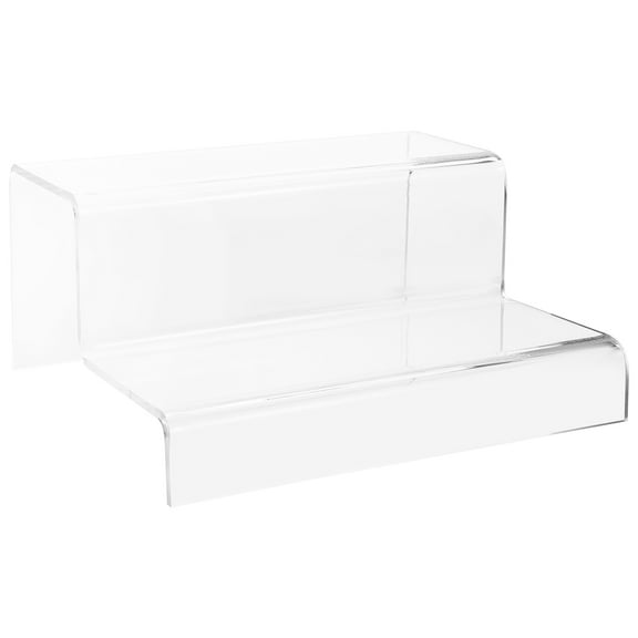 Toyvian Transparent Acrylic Display Riser with Unique Two Tier Design for Home Decor