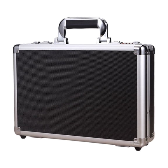 Toyvian Portable Metal Saving Box Black Aluminum Alloy Code Safe with Password Lock