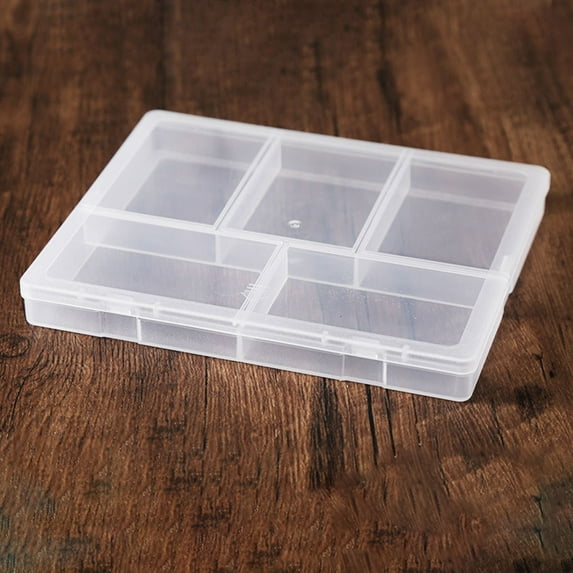 Toyvian Set of 4 Clear Plastic Storage Boxes with Dividers for Organizing Cosmetic Accessories and Small Hardware Parts