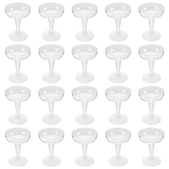 Toyvian Transparent Ps Plastic Wine Cups for Wine Creative and Durable Design 20Pcs