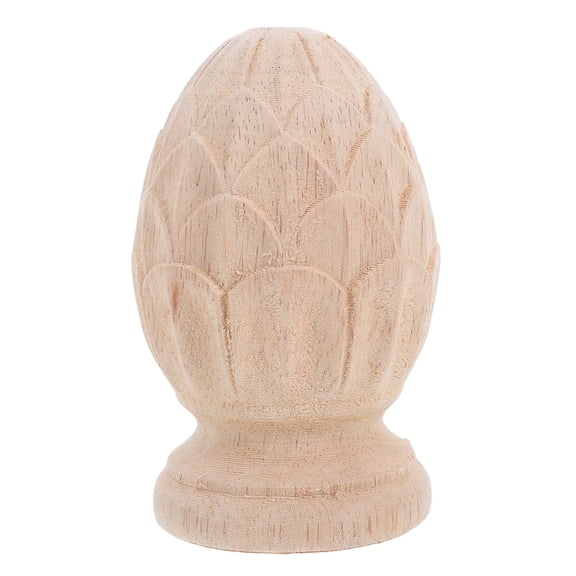 Toyvian Khaki Wood Finial Dowels Pineapple Carved Post Toppers for Home Staircase Decor