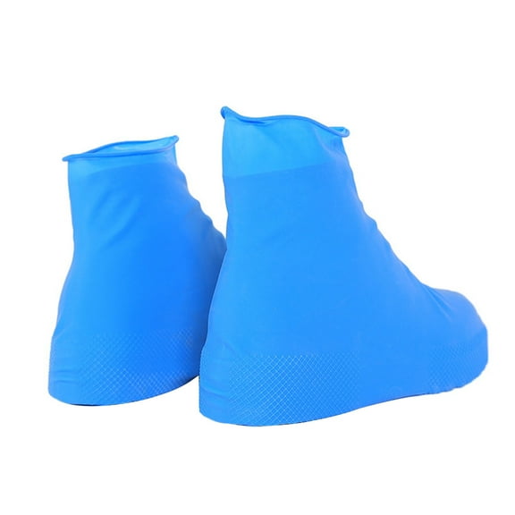 Toyvian Unisex Disposable Elastic Latex Shoe Covers Non Slip Overshoes For Rain Snow Outdoor Activities Blue