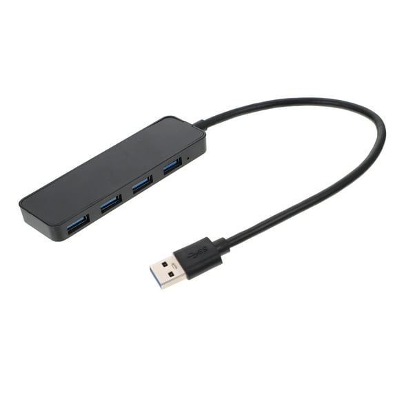 Toyvian Portable USB Hub for Computer Black ABS Plastic Usb30 Expansion Transfer Adapter