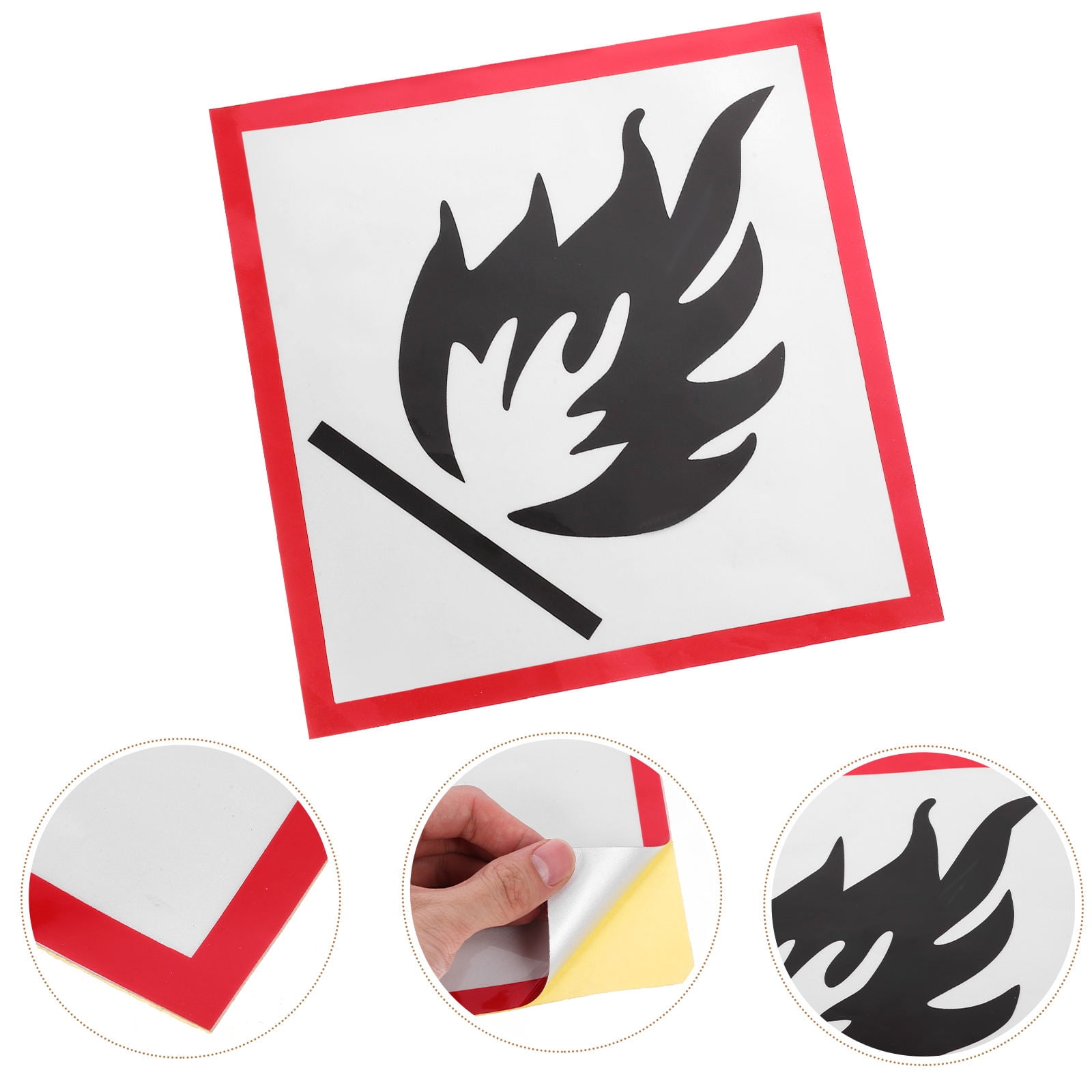 Toyvian Flammable Warning Sticker Reflective Black Caution Sign for ...
