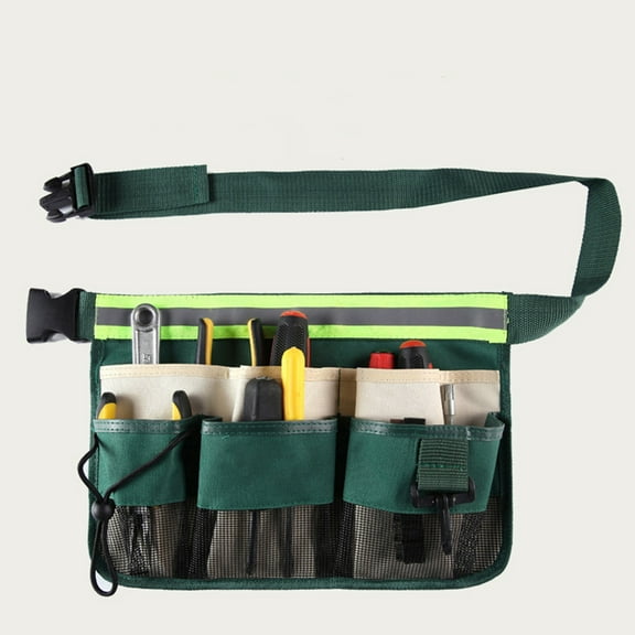 Toyvian Portable Waist Tool Bag Light Green 600D Polyester 1Pack