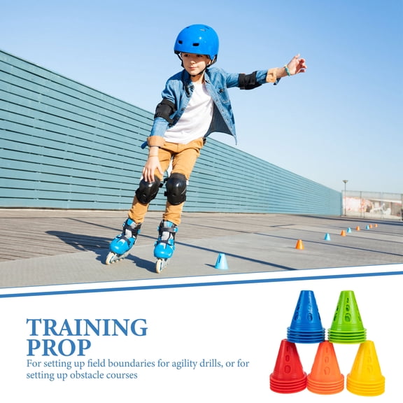 Toyvian 25Pcs Small Stable Plastic Cones for Outdoor Roller Sports Training
