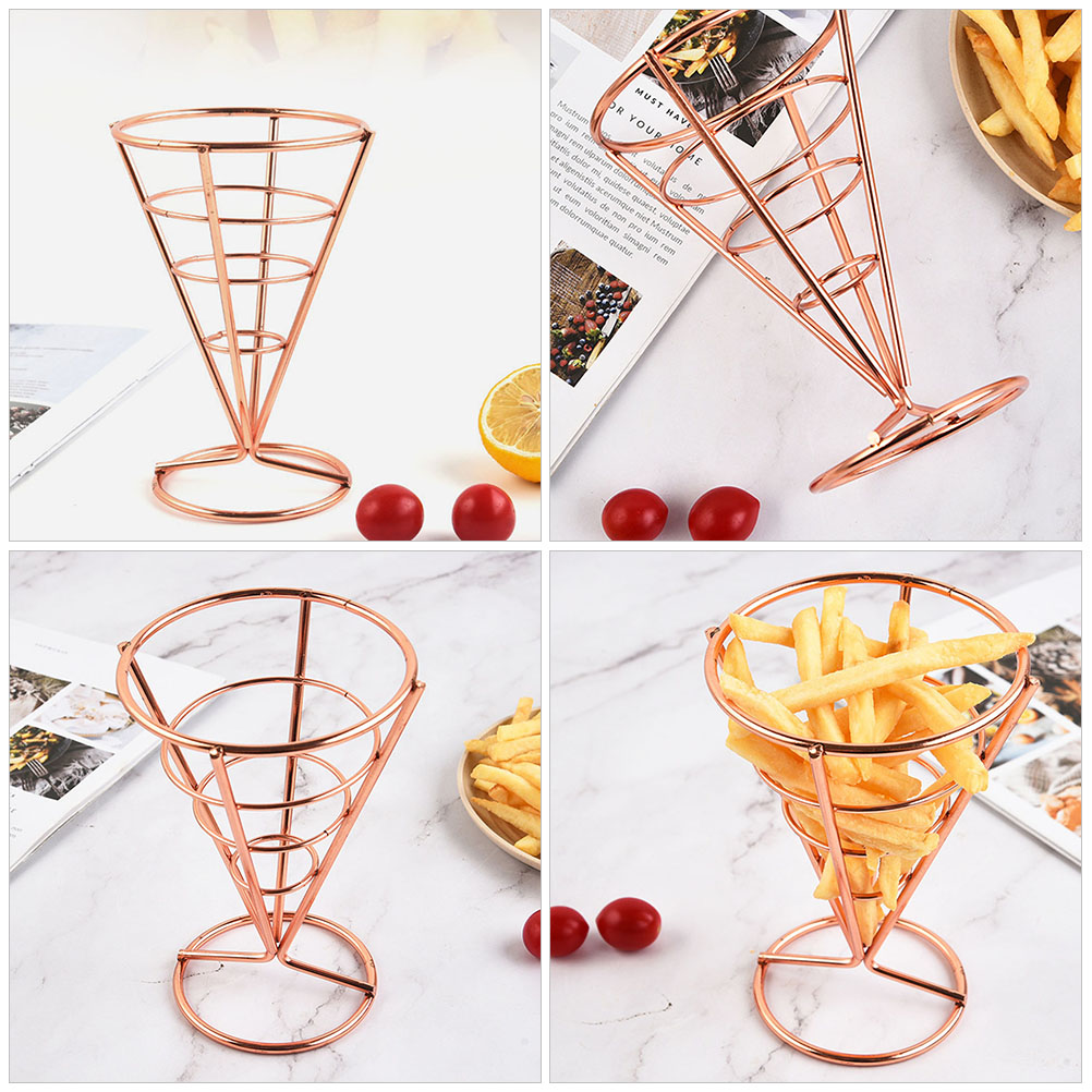 Toyvian french fries cups,6 pcs French Fries Stands Cone Basket Fry ...