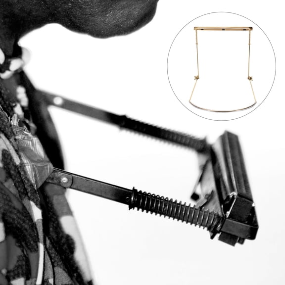 Toyvian Golden Metal Harmonica Holder Neck Rack for Easy Practice and Performance Convenience