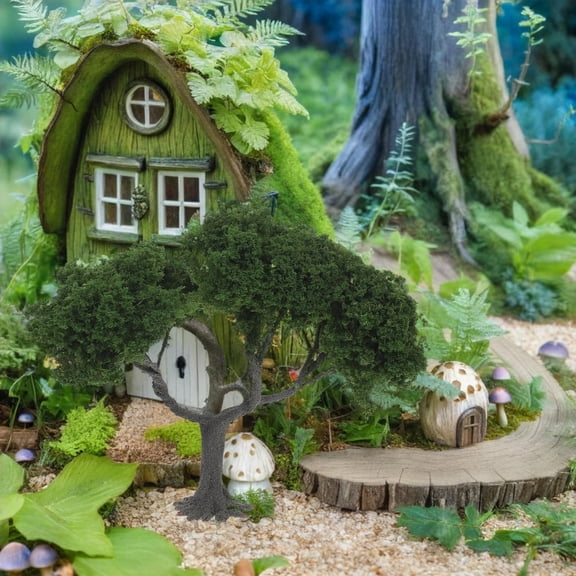 Toyvian Artificial Green Model Tree for Sand Table Scenery, PVC Material, 1 Pack Landscape Decoration