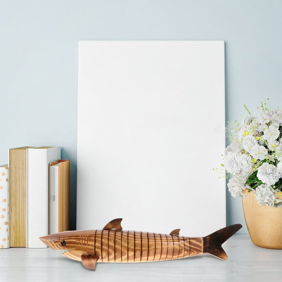 Toyvian Wooden Model, Realistic Figurine, Handcrafted Wood Animal Statue, Marine Life Decor, Educational Toy