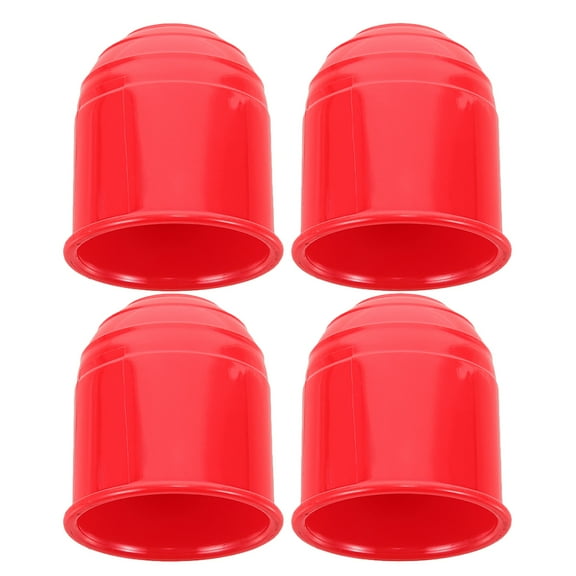 Toyvian 4Pcs Trailer Hitch Ball Cover Red Plastic Tow Ball Cap for Universal Truck Hitch Accessories