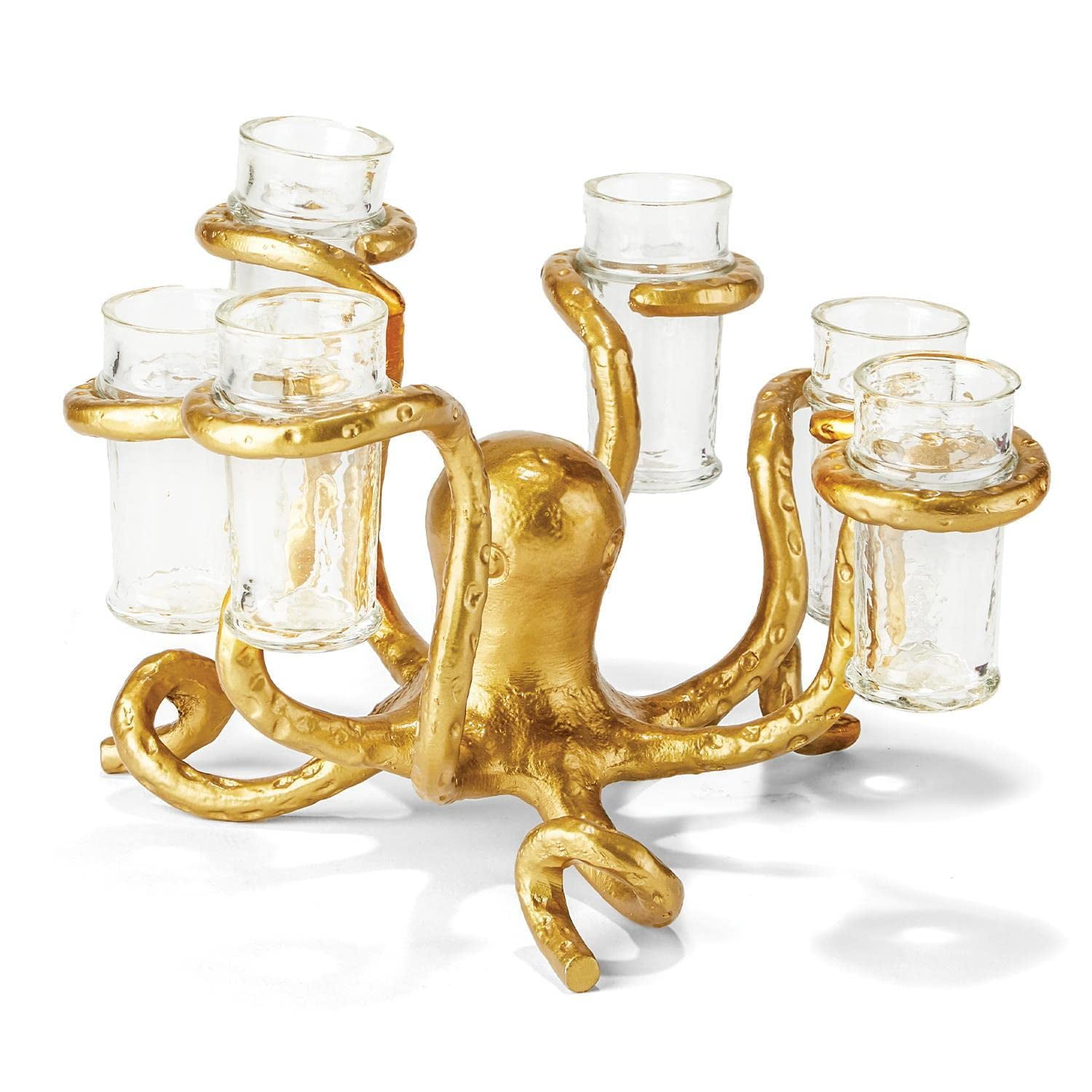 Tozai Home Octopus Design Glass Holder Includes 6 Shot Glasses MIT001