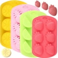thumbnail image 1 of Tozuoyouz 4 Pack Fruit Silicone Molds Set - Watermelon/Strawberry/Lemon/Pineapple Shapes For Gummy, Chocolate, Ice Cubes - Reusable Candy & Cake Decor Baking Tools Pineapple, 1 of 6
