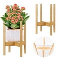 thumbnail image 1 of Tozuoyouz Adjustable Wooden Plant Stand , Fits 9-13 Inch Heavy Duty Flower Pots Holder Corner Plants Flower Holders - Floor Single Plant Stands Indoor Outdoor For Corner Planter Outside Potted Plants, 1 of 9