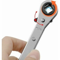 Tozuoyouz Hvac Service Wrench 1/4" 5/16" 3/16" 3/8" 180 Degrees Sae Double Head 16-Teeth Air Conditioner Valve Reversible Ratchet Wrench For Refrigeration Equipment Repair Silver