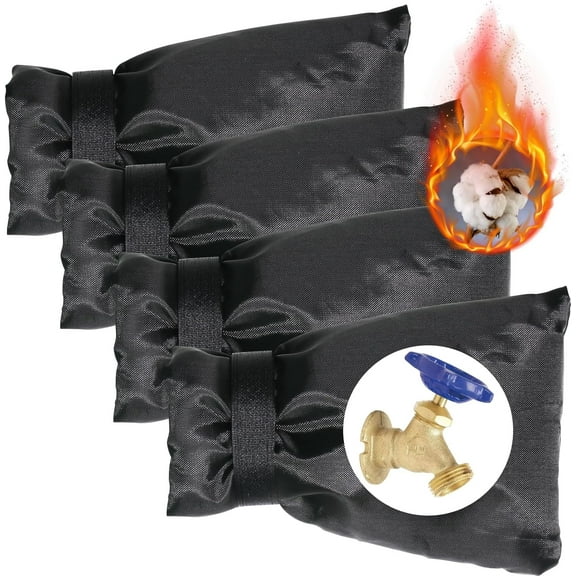 Tozuoyouz Outdoor Faucet Covers For Winter Freeze Protection, 2 Pack Outside Faucet Socks For Winter, Thicken Waterproof Hose Bib Spigot Covers For Winter, Reusable Insulated Spigot Covers Black-4Pc