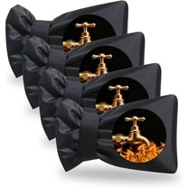 Tozuoyouz Outdoor Faucet Covers For Winter Freeze Protection,9.4" W X 15.7" H Black Outside Garden Faucet Socks For Winter Waterproof Reusable Hose Bibs Insulated Spigot Cover,