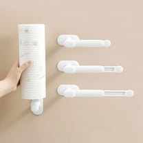 Tozuoyouz Retractable Self Adhesive Paper Towel Holder, Plastic Under Cabinet Paper Towel Rack, Wall Mount Paper Towel Roll Hanger Dispenser No Drilling For Kitchen Door Bathroom Rv White