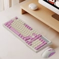 thumbnail image 1 of Tozuoyouz Rgb Lighting Effect Mechanical Feel Office Game With No Delay Usb Wired Interface Keyboard And Mouse Suit Pink, 1 of 7