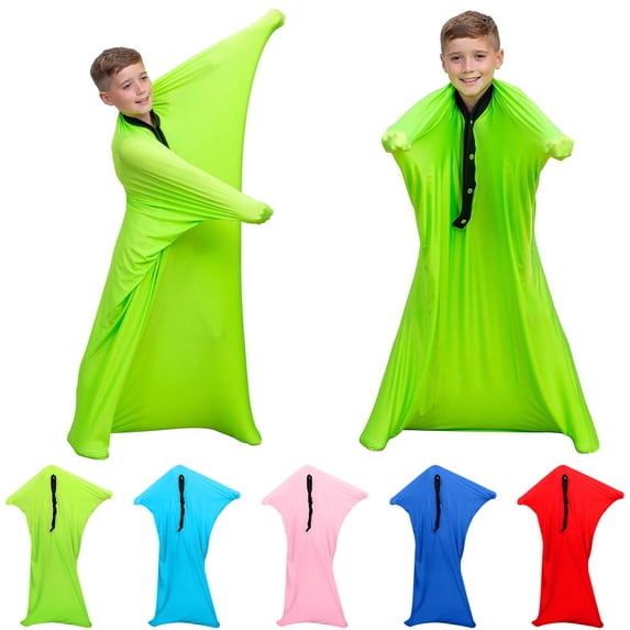 Tozuoyouz Sensory Sack Body Sock – Stretchy Suit For Kids – Great For Play, Movement, And Body Awareness, Breathable Sensory Sack For Boys, Girls Pink M