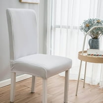 Tozuoyouz Solid Color Brushed High Elastic Chair Cover Soft And Comfortable Chair Seat Cover -Proof And Dirt- Chair Slipcover Suitable For Dining Chair White-B