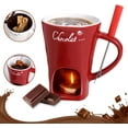 thumbnail image 1 of Tozuoyouz Sweet Chocolate Fondue Mugs Contain Fondue Cup & Forks, Chocolate Melting Cup, Mini Chocolate Fondue Set Without Tealights, Fondue Cups With Forks For Date Night Birthday Wedding Gifts Red, 1 of 7