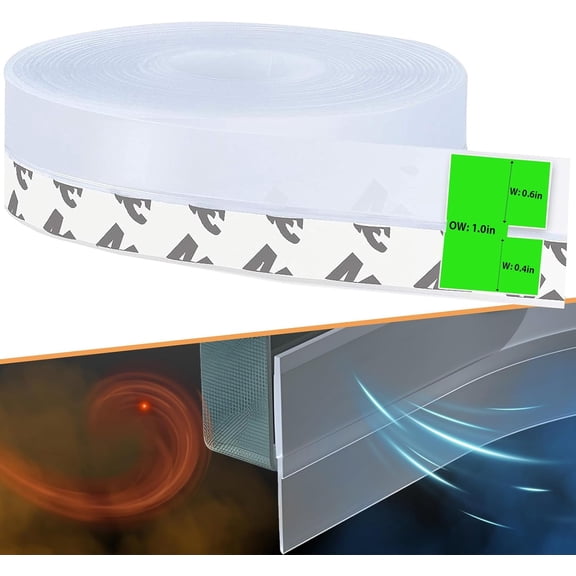 Tozuoyouz Window Weather Stripping Door Seal Strip, 16.5Ft Transparent Self-Adhesive Soundproofing Weather Strip For Exterior Door Frame Window Winter Insulation Noise Cancelling Window Inserts Clear