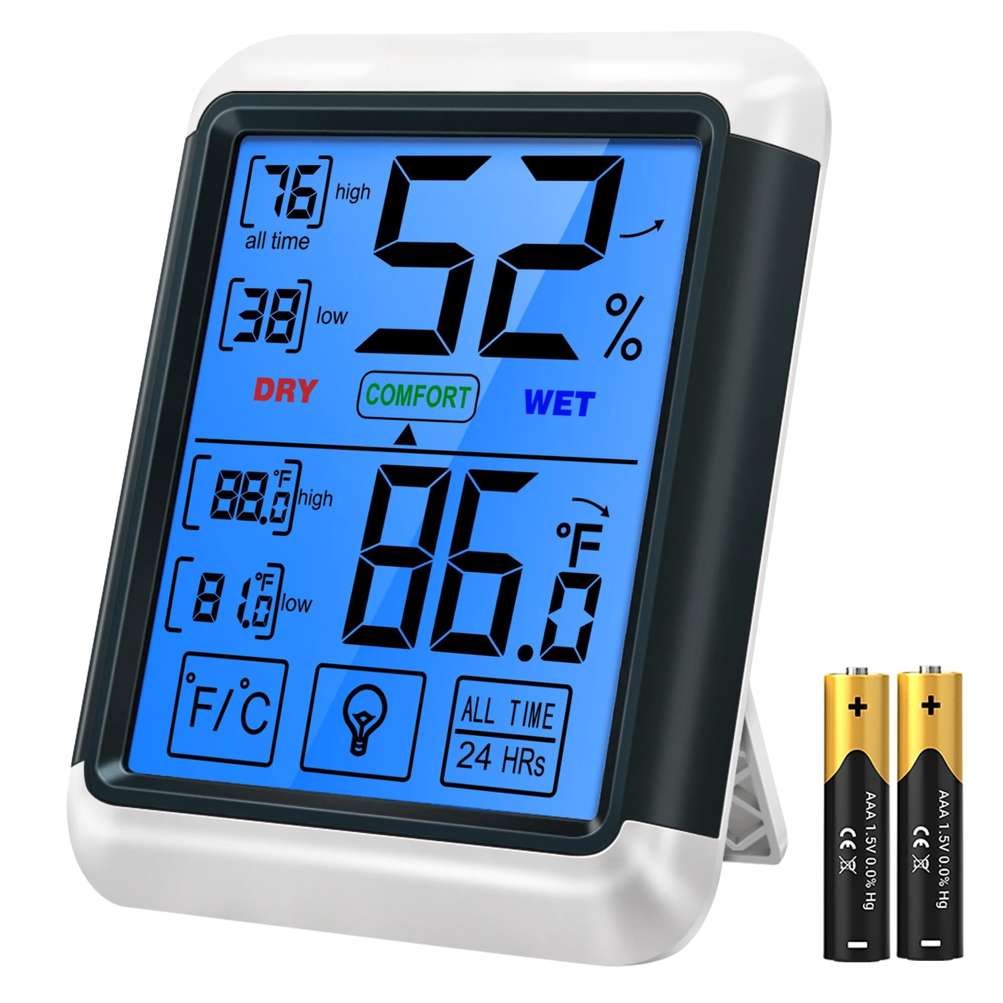 Tp55 Digital Indoor Hygrometer Thermometer  4-inch Temperature/humidity Monitor With Touchscreen And Backlit Room Thermometer/humidity Meter For House Home Greenhouse (previously Thermopro)