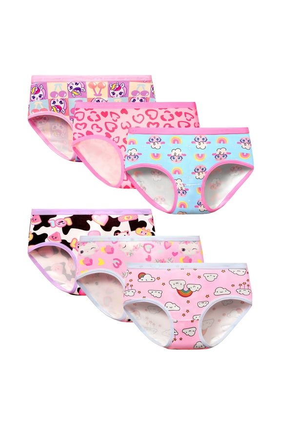Girls Underwear 6 Pack Girls Panties Toddler Soft Briefs Size 4-7 Years Old