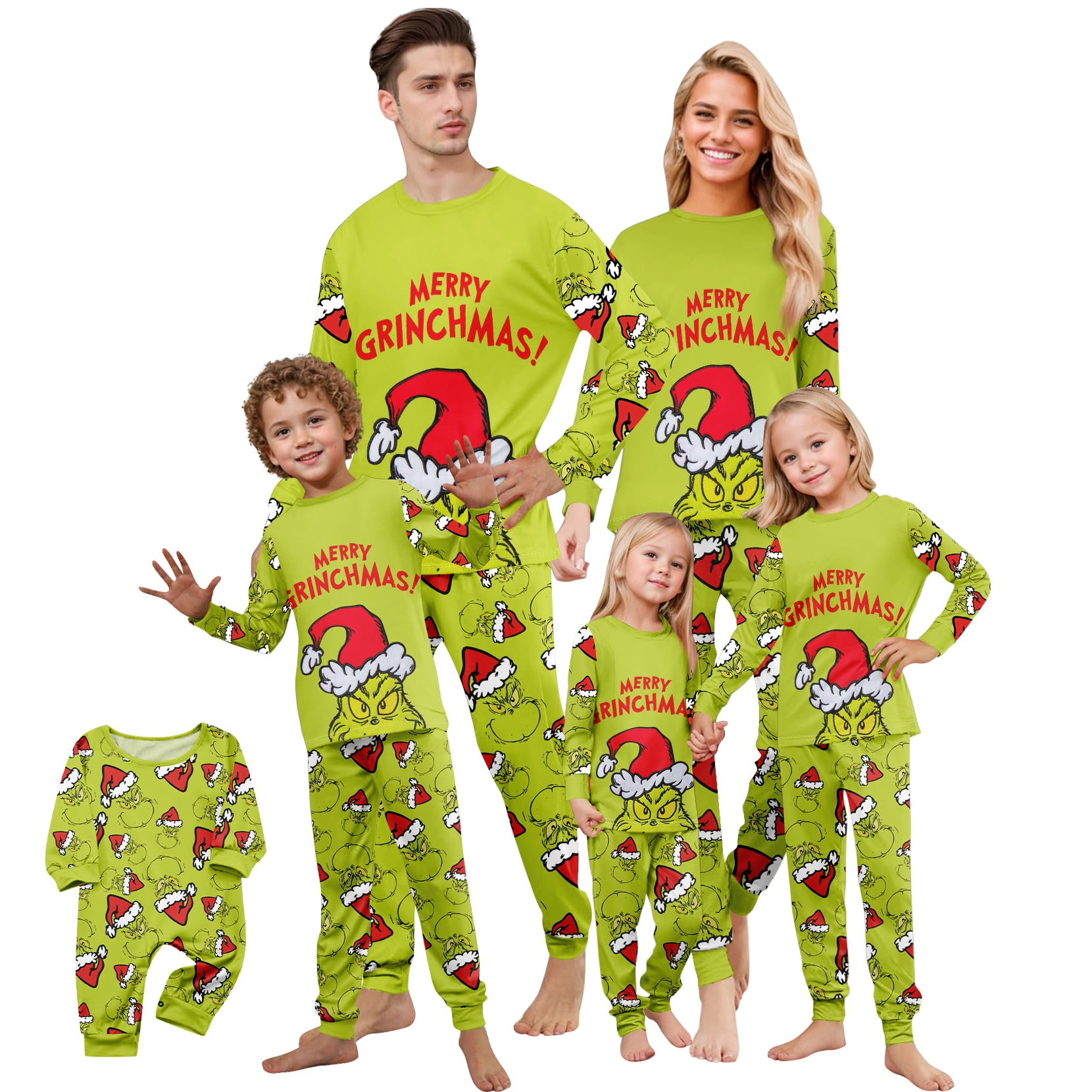 Tplvbz Grinnchy Pajamas Cute Family Christmas Pajamas Matching Sets ...