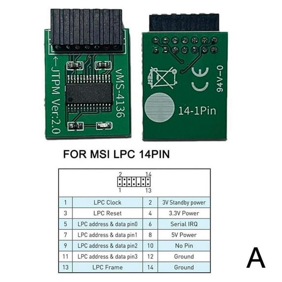 Tpm2.0 Security Module Supports Multi-brand Motherboards 14- 20-1pin Hot3 V5C3