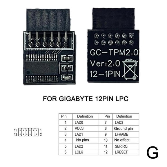 Tpm2.0 Security Module Supports Multi-brand Motherboards 20-1pin 12 14 18 m M4I3