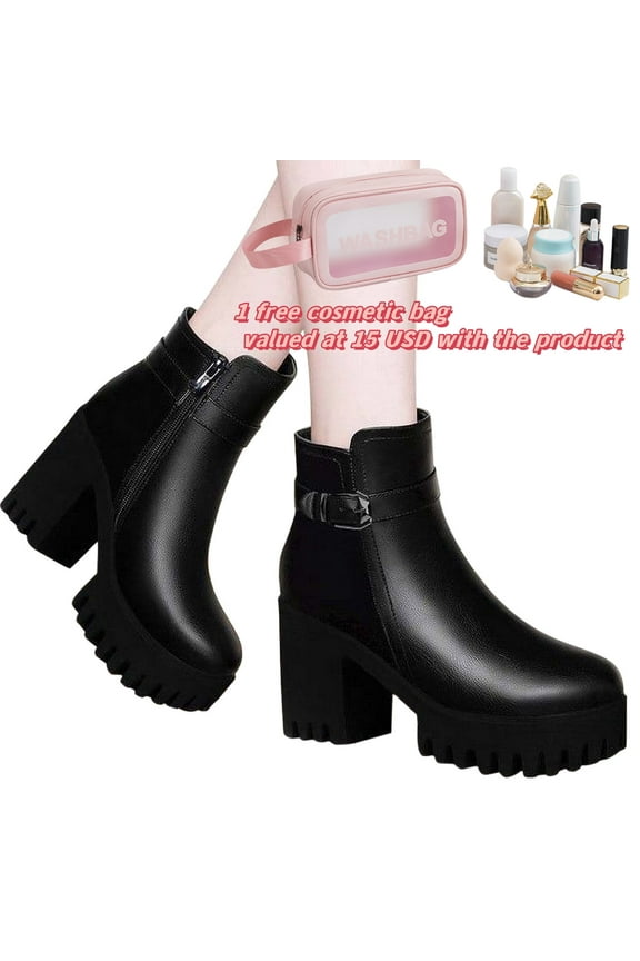 Ankle Boots For Women Women Boots Cleaner Booties Round Toe High Heel Ankle-High Dressy Work Boots