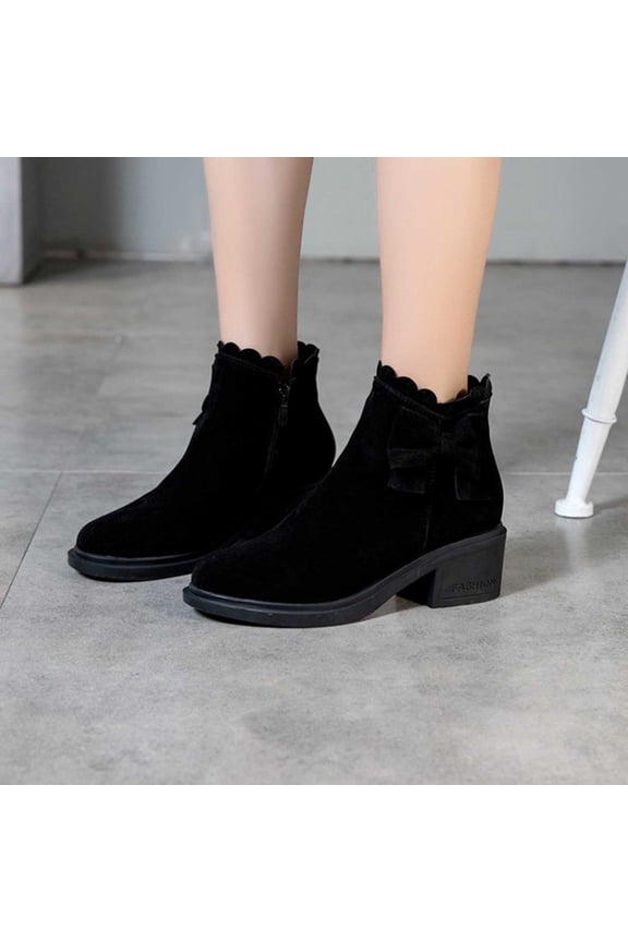 Boots For Women Ankle Booties Boots For Women Womens Square Toe Boots Round Toe Mid Heel Ankle-High Daytime Chelsea Boots