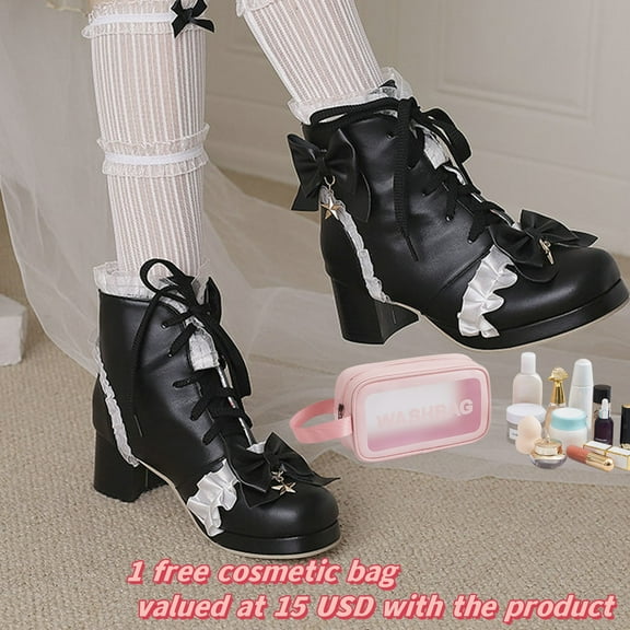 Tponi Boots For Women Ankle Booties Western Women Boots Womens Dress Boots Round Toe High Heel Ankle-High Vacation Chelsea Boots