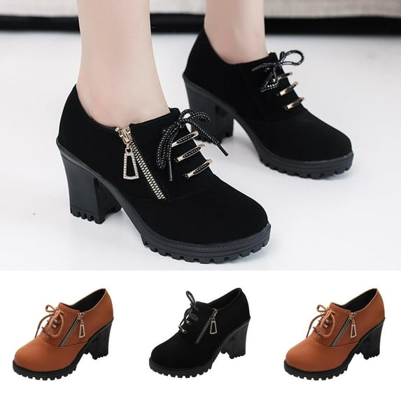 Tponi Boots For Women Fashion Boots For Women Womens Chelsea Boots Round Toe High Heel Ankle-High Formal Snow Boots