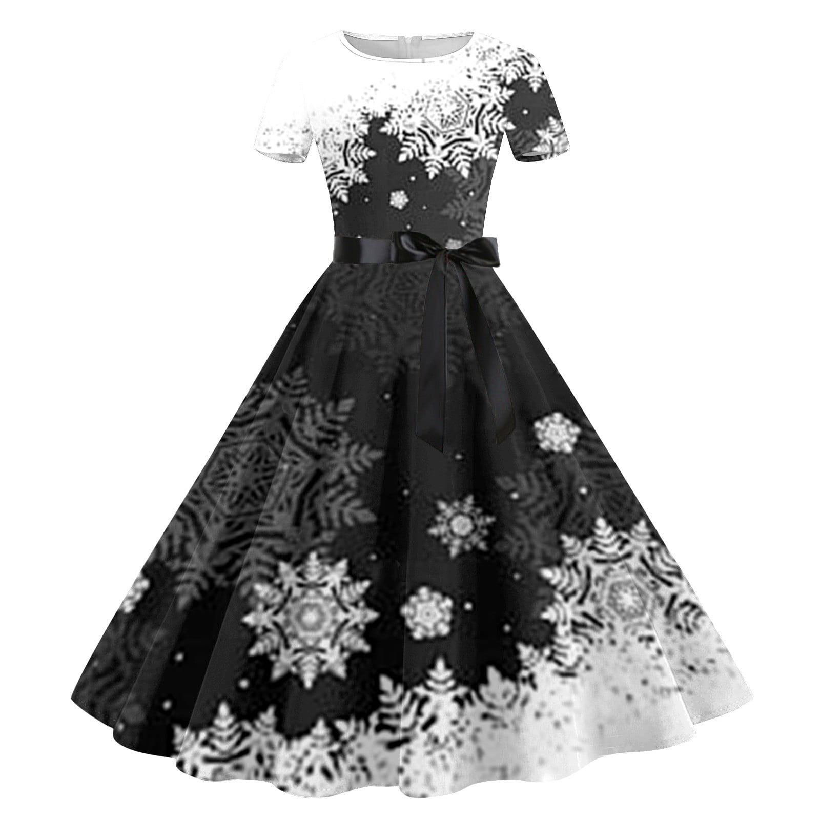 Tponi Christmas Dresses For Women 2024 Maxi Long Crew Neck Tab Short