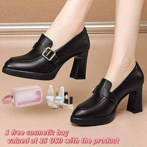 Tponi Fall Boots For Women 2046 Women Boots Cleaner Boots Round Toe High Heel Ankle-High Casual Dress Boots