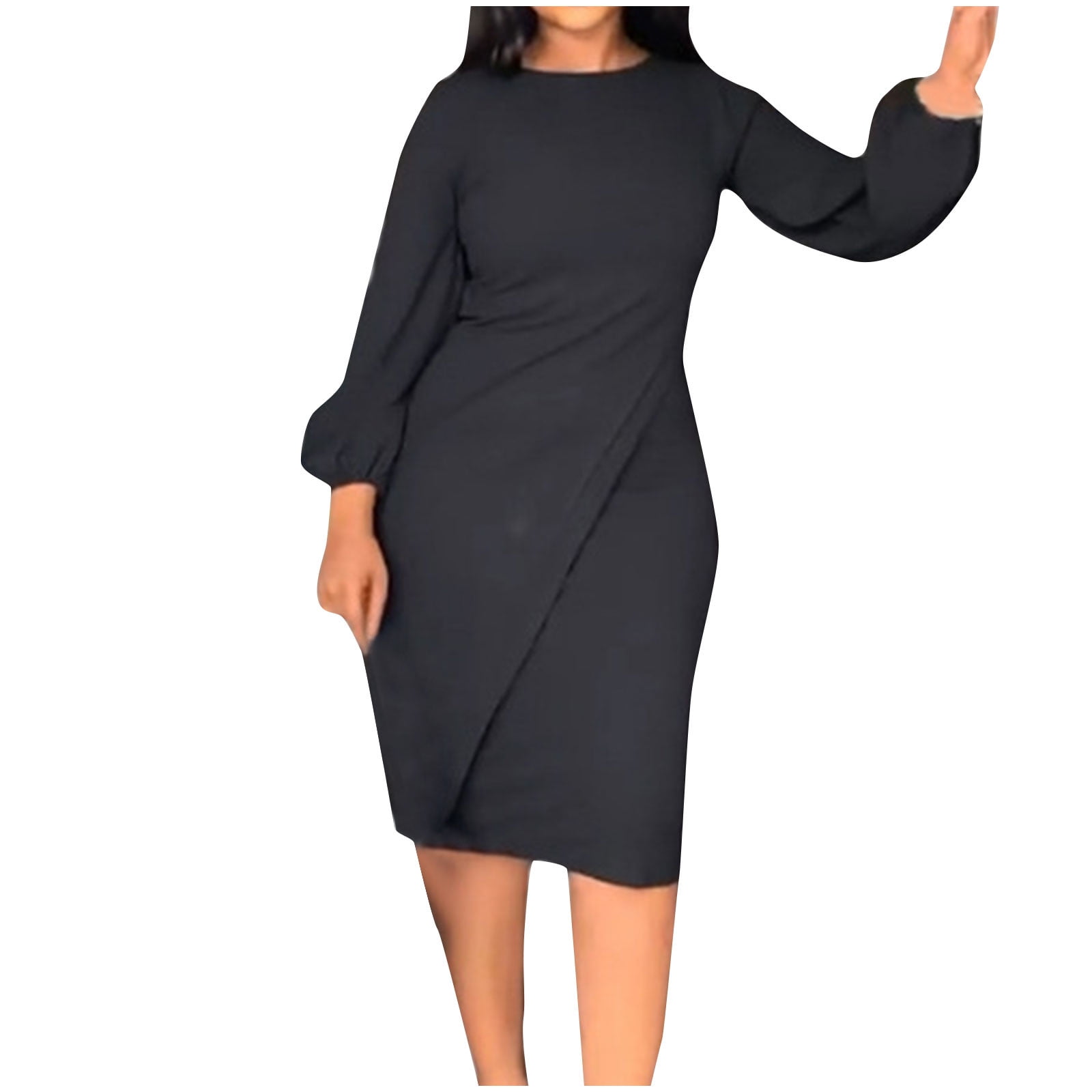 green emerald velvet dress Sylvie Merino Wool Fit & Flare Dress - Black – Sylvie Fit & Flare Dress main image 1