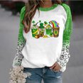 thumbnail image 1 of Tponi Funny Shirts Crew Neck Top Long Sleeve Shamrock Multicolor St Patrick’S Day Clothing M, 1 of 3