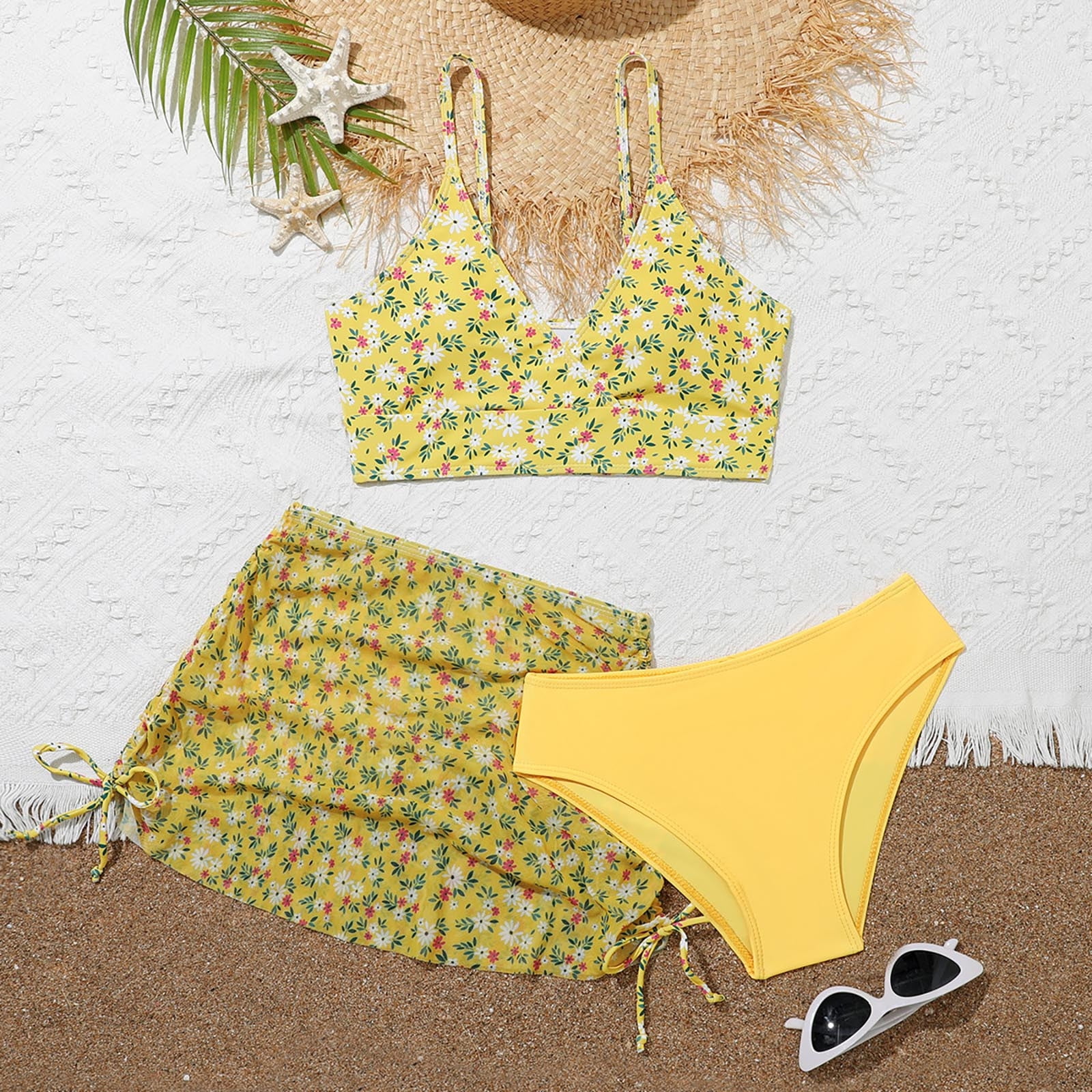 Tponi Girls One Piece Swimsuits,Girls 3 Piece Swimsuit,Mix & Match