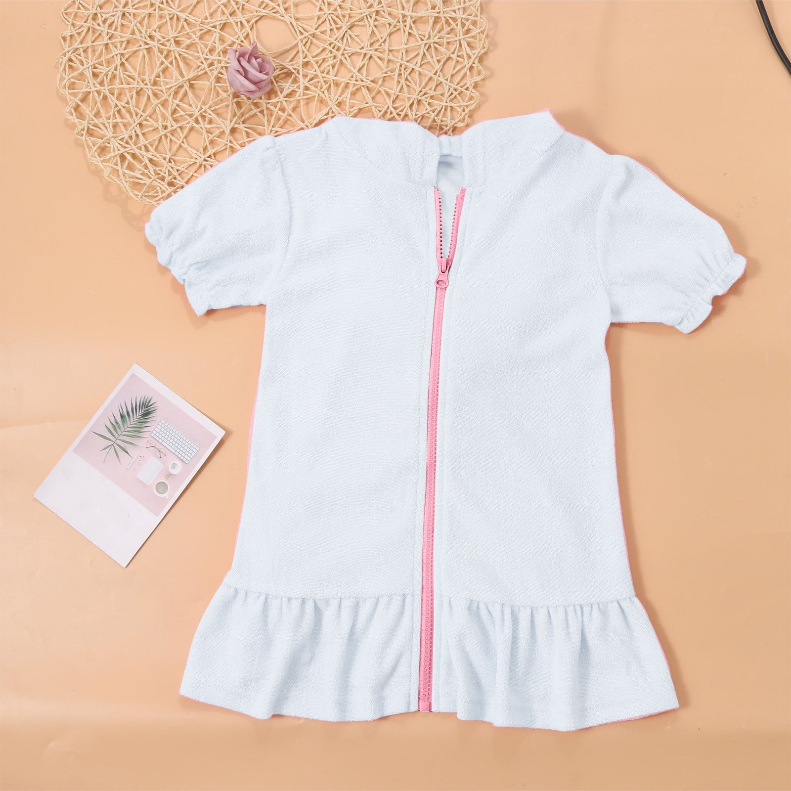Girls ' One Piece Summer Dream Swimsuit Set with Hooded Cover Up