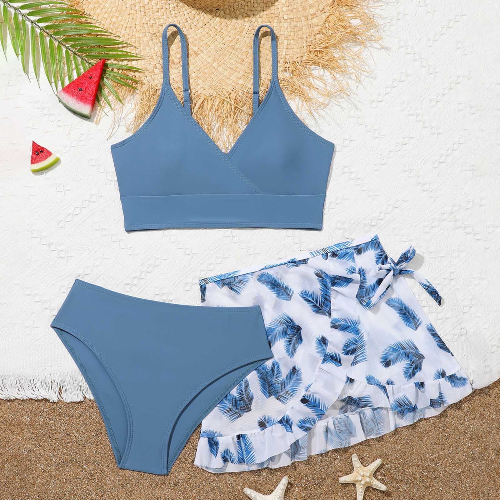 Tponi Toddler Swimsuit,Girls 3 Piece Swimsuit,Mix & Match Separates