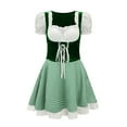 thumbnail image 1 of Tponi Vacation Dresses For Women A-Line Regular Square Neckline Tab Short Sleeve Green Dresses For Women L, 1 of 5