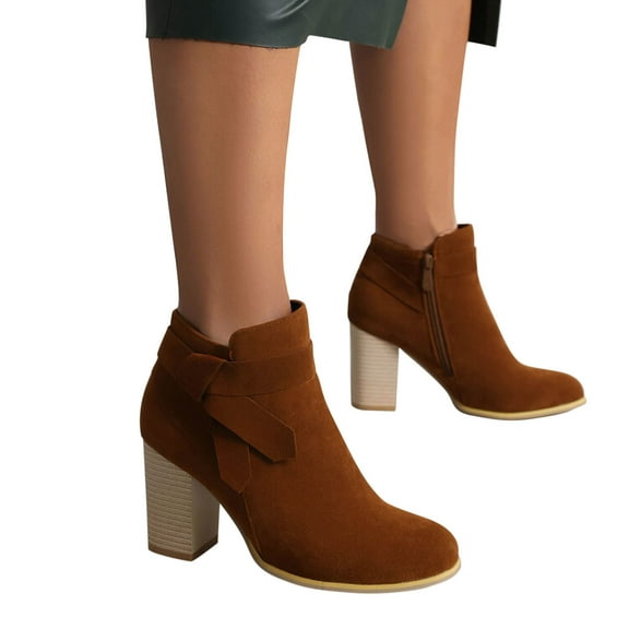 Tponi Winter Boots For Women Waterproof Snow Women Boots Clearance 93 Boots Peak Toe High Heel Ankle-High Cocktail & Party Dress Boots