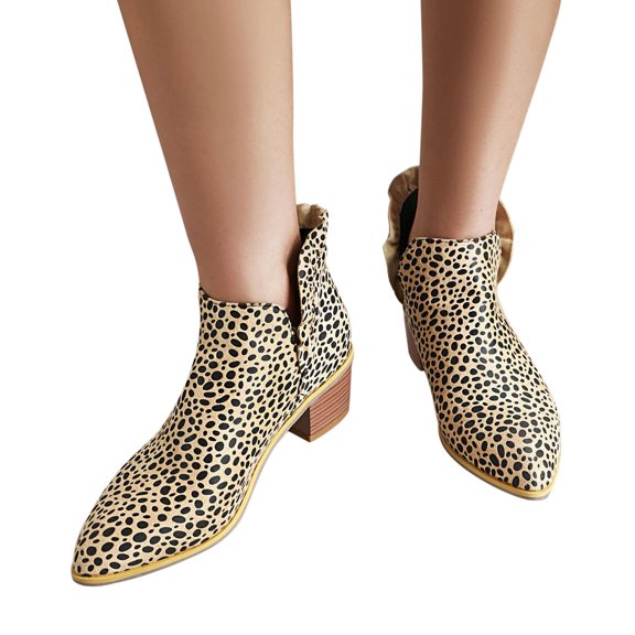 Tponi Women Boots Women Boots Cleaner Womens Chelsea Boots Peak Toe High Heel Ankle-High Dressy Snow Boots