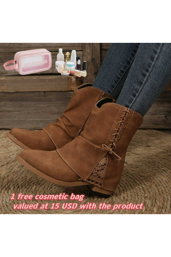 Women'S Boots Boots Winter Women Boots Round Toe High Heel Ankle-High Dressy Chukka Boots